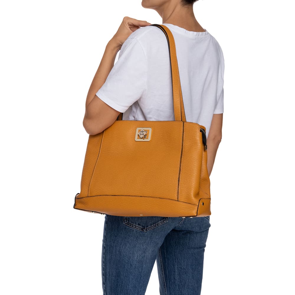 Geanta maxi de umăr Celsa Bottalato Ocru